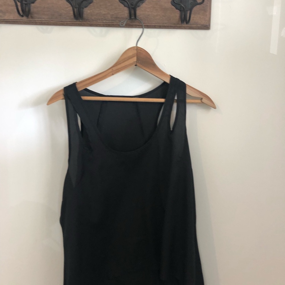 Semi sheer blouse.